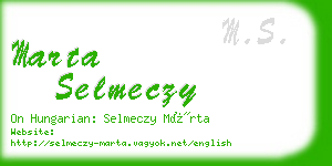 marta selmeczy business card